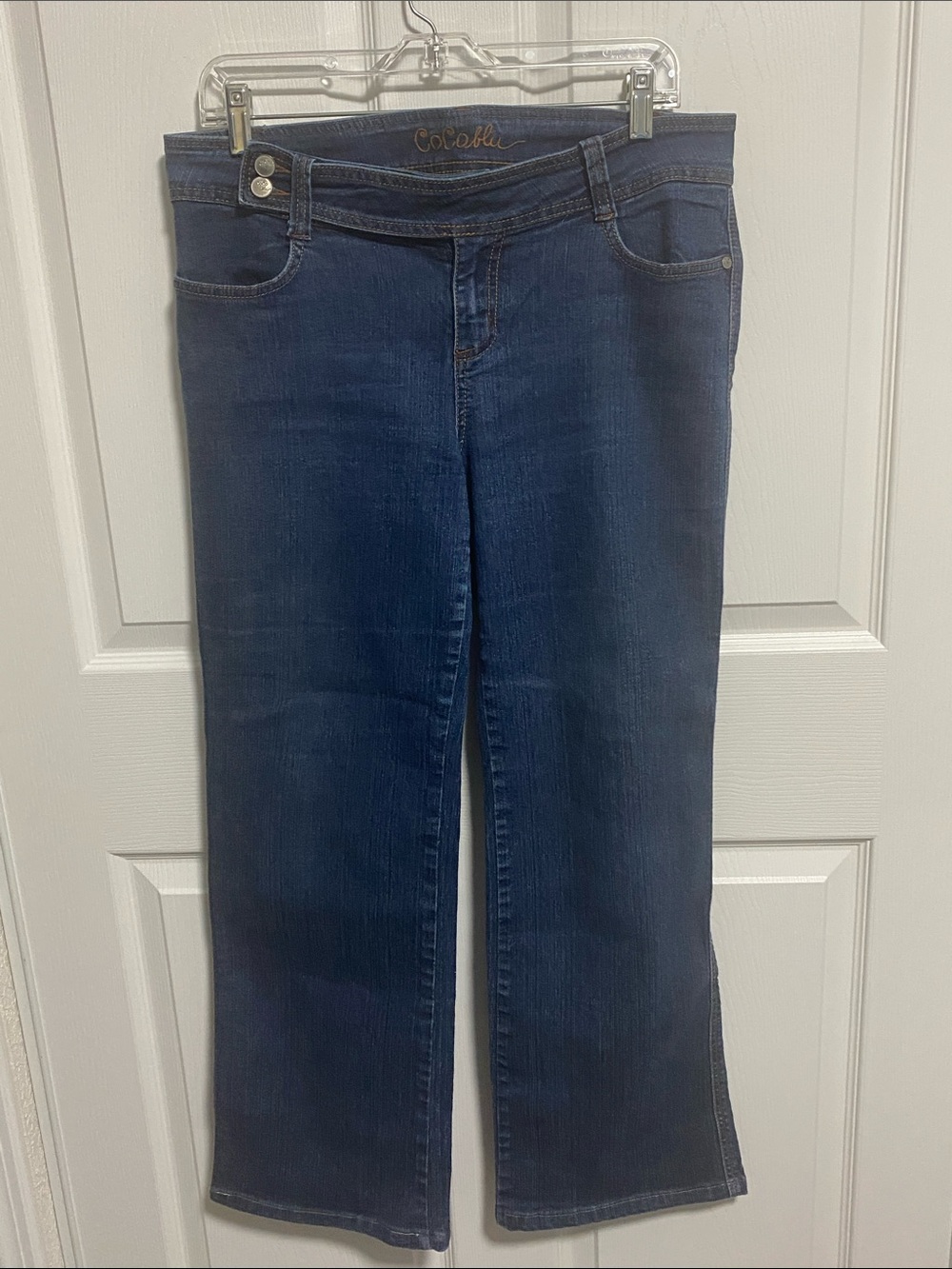 CoCoblu Women's Dark Indigo Flare Jeans